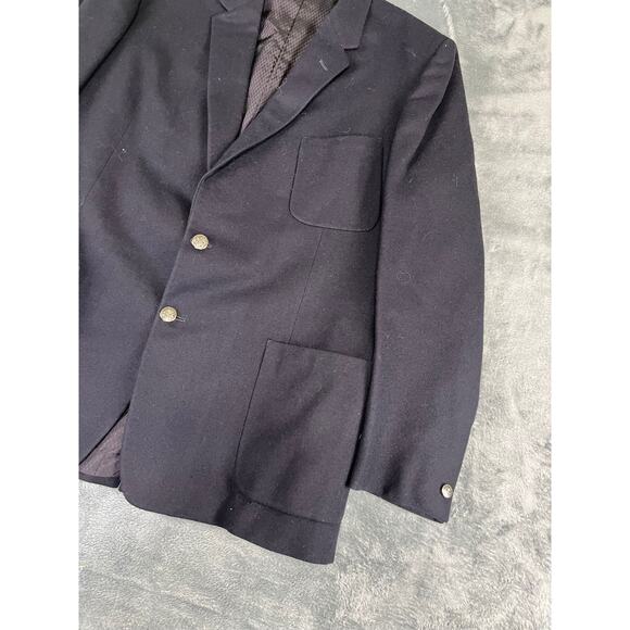 VTG Men's Black Petrocelli Alexandre Oxford London Wool Blazer Size 46R EXC - Picture 11 of 13